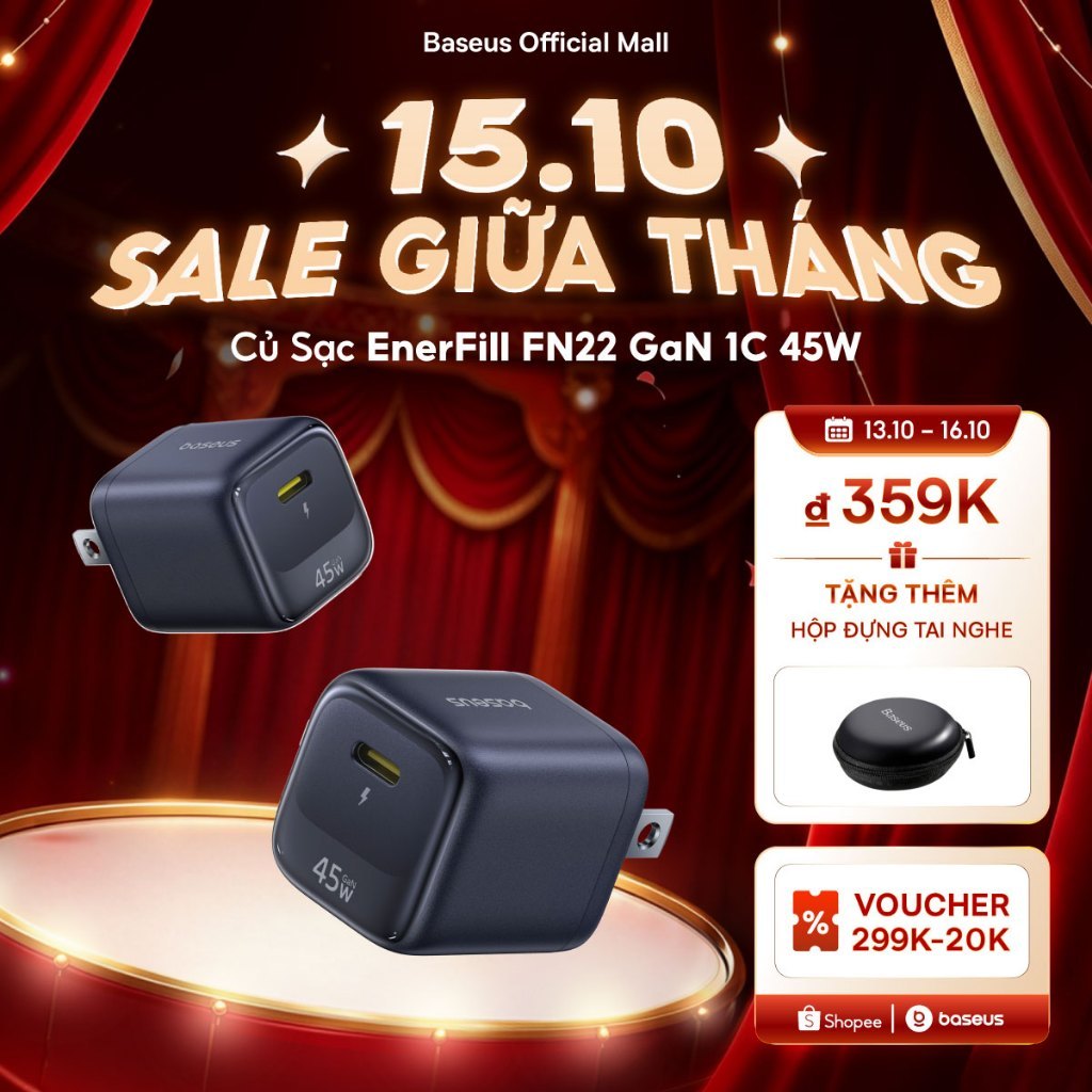 Bộ sạc nhanh Baseus EnerFill FN22 1C 45W Sạc nhanh Dành cho i18