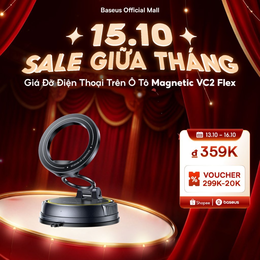 Phiên bản cốc hút gắn trên ô tô Baseus PrimeTrip VC2 Flex