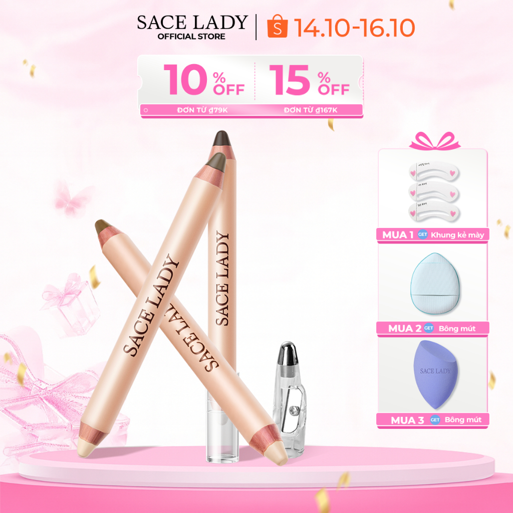 Bút Tạo Khối SACE LADY Hai đầu Trang điểm Mượt Mà Tự Nhiên 3.2g