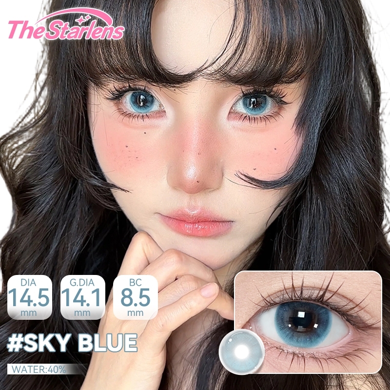 Kính áp tròng The Starlens, 1 cặp 6 tháng, tròng kính màu xanh lá/xám glass-green/Pearl-gray, DIA 14.2-14.5, bị cận đeo thoải mái, phù hợp để trang điểm | BigBuy360 - bigbuy360.vn