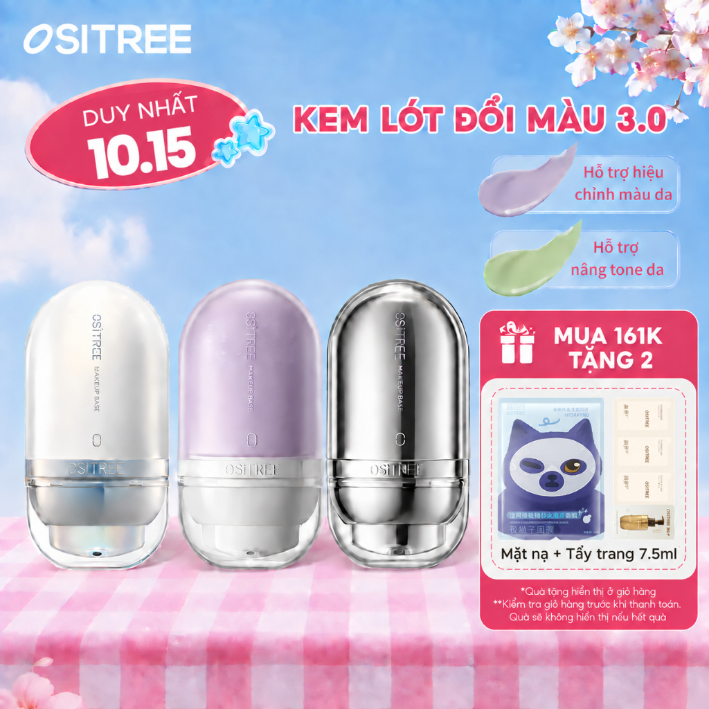 OSITREE Face Primer Trang điểm BasePrier lsolation Kem dưỡng ẩmHydrating Bright Kem che khuyết điểm Toneup25g