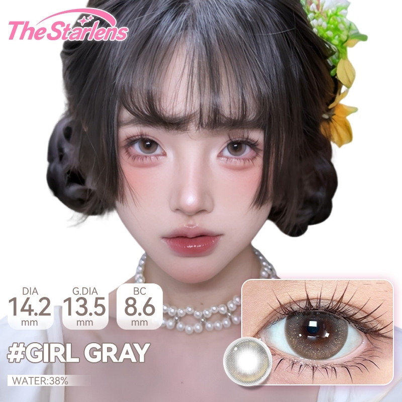 Kính áp tròng The Starlens, 1 cặp 6 tháng, tròng kính màu nâu/xám, DIA 14.2-14.5mm, tròng kính mềm cho mắt to, có độ (0-8) | BigBuy360 - bigbuy360.vn