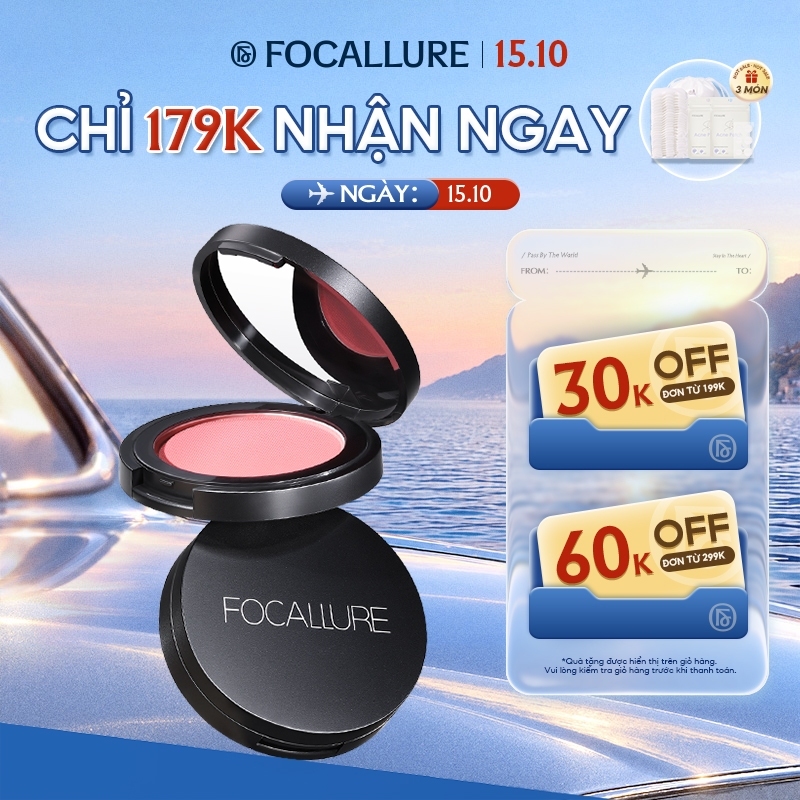 Phấn má hồng FOCALLURE 11 màu sắc tùy chọn trang điểm tự nhiên thời trang 2.8g