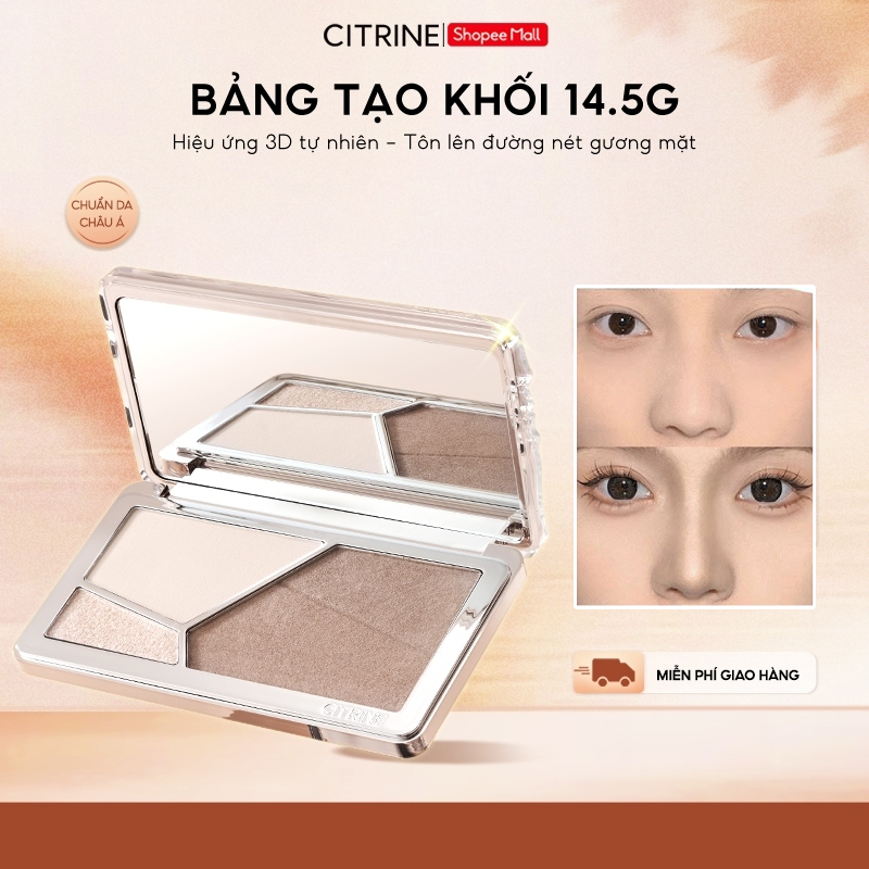 Bảng Phấn Bắt Sáng Tạo Khối - CITRINE - 4 Tông Màu, 14.5G, Bắt Sáng, Highlight, Mịn, Bền Màu