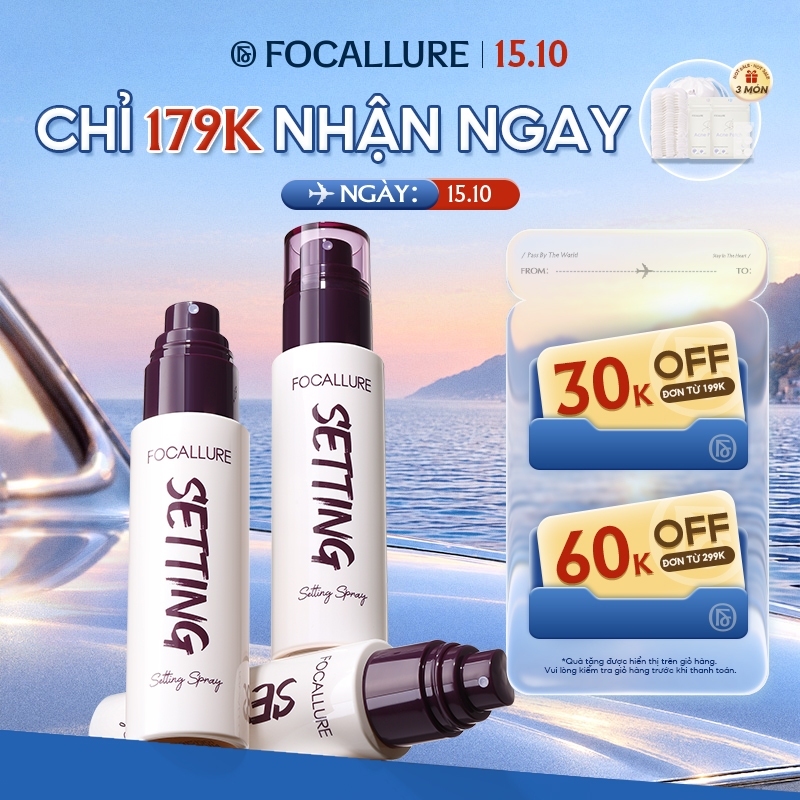 Chai xịt khóa cố định lớp trang điểm FOCALLURE không bị nhòe lâu trôi nhẹ 65g