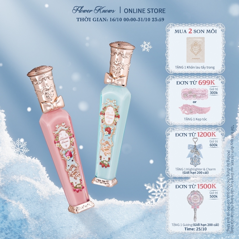 Flower Knows Strawberry Rococo Series Cloud Lip  Dâu Tây Xinh Xắn Son Kem 3.5ml