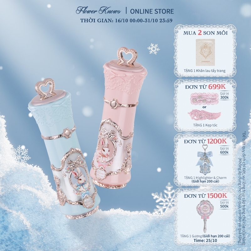 Son Thỏi Lì Matte Flower Knows Bunny Garden Collection Kem dưỡng môi Nhung Mềm Môi Lâu Trôi Không Khô Môi 5ml