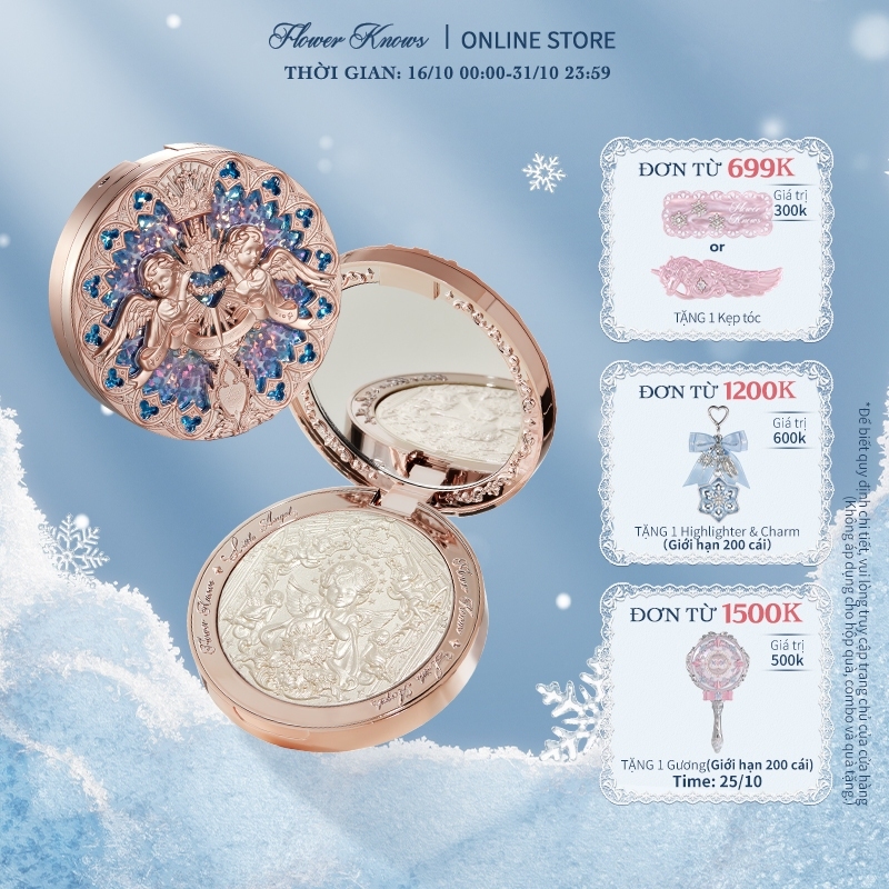 Phấn bắt sáng dập nổi FLOWER KNOWS bộ sưu tập Little Angel 8g