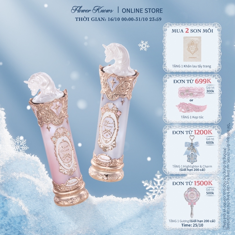 Bộ sưu tập Flower Knows Knight Unicorn Son môi tráng men