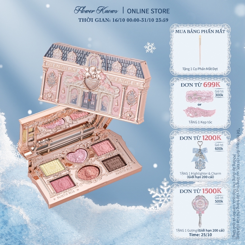 Bảng Phấn Mắt Flower Knows The Sweetie Bear Collection Bảng trang điểm 6 màu 6,5g
