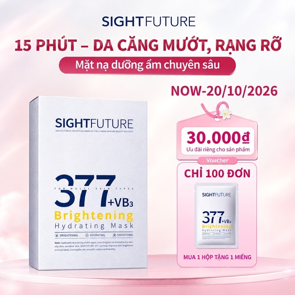 SIGHTFUTURE 377 Brightning Mặt nạ +VB3 dưỡng trắng da làm sáng da mờ vết thâm nám và cấp ẩm sâu
