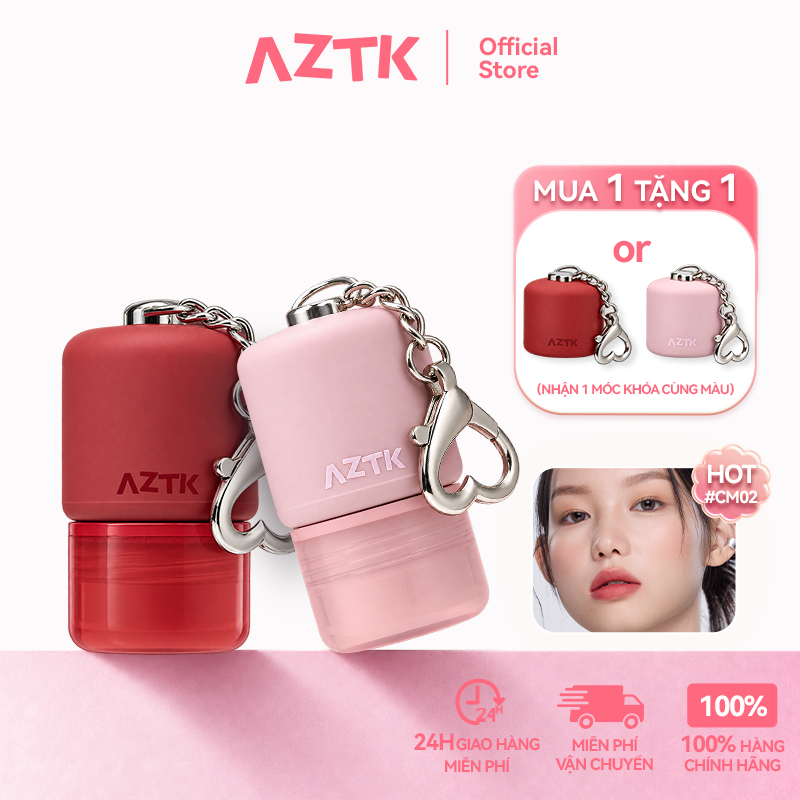 AZTK Son Bóng Lip Tint Căng Bóng Mềm Môi Ẩm Mượt Lâu Trôi Không Bết Dính 5g