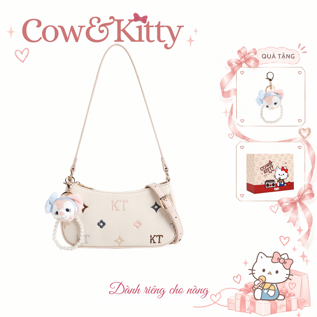 Cow&Kitty/BORRY ROSA Túi đeo vai sơn Túi Messenger hàng ngày túi đeo chéo nữ dễ thương