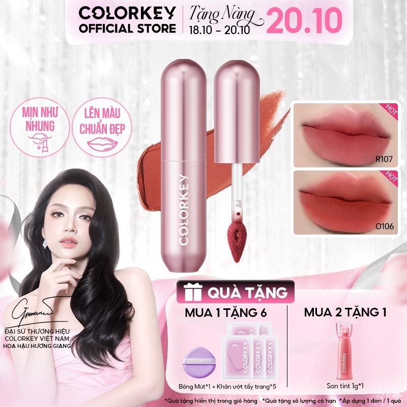 Son Bùn Lì Mịn Dễ Tán COLORKEY, Không Khô Môi, Che Phũ Rảnh Môi 2g