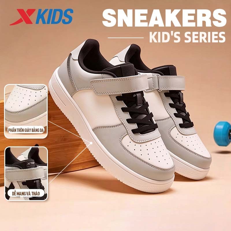 XTEP Kids Giày Trẻ em ,Giày thể thao trẻ em ,  Giày thể thao xtep Giày trắng phong cách mới Giày thể thao trẻ em Chống trượt
