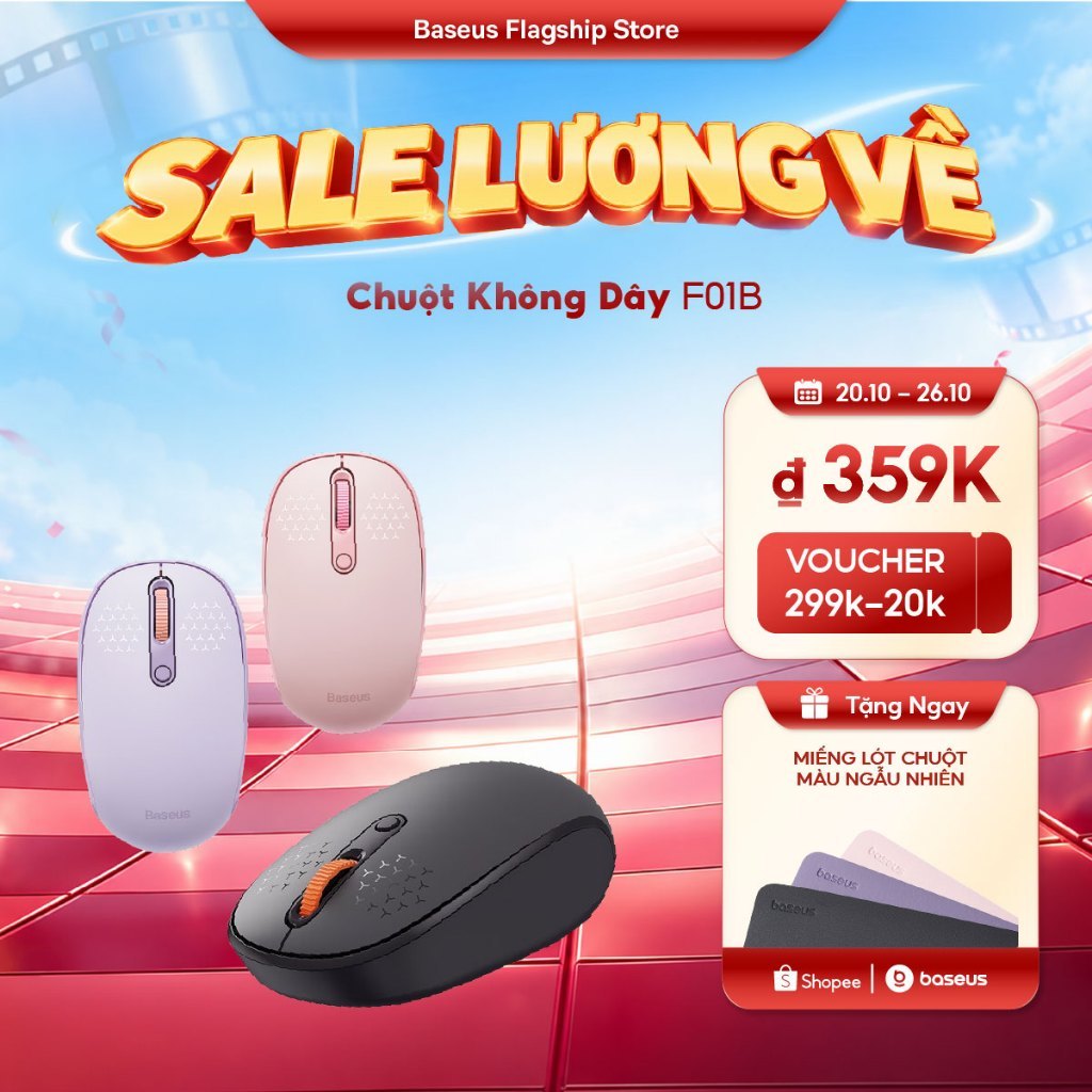 Baseus Chuột Không Dây 1600Dpi Cho Máy Tính