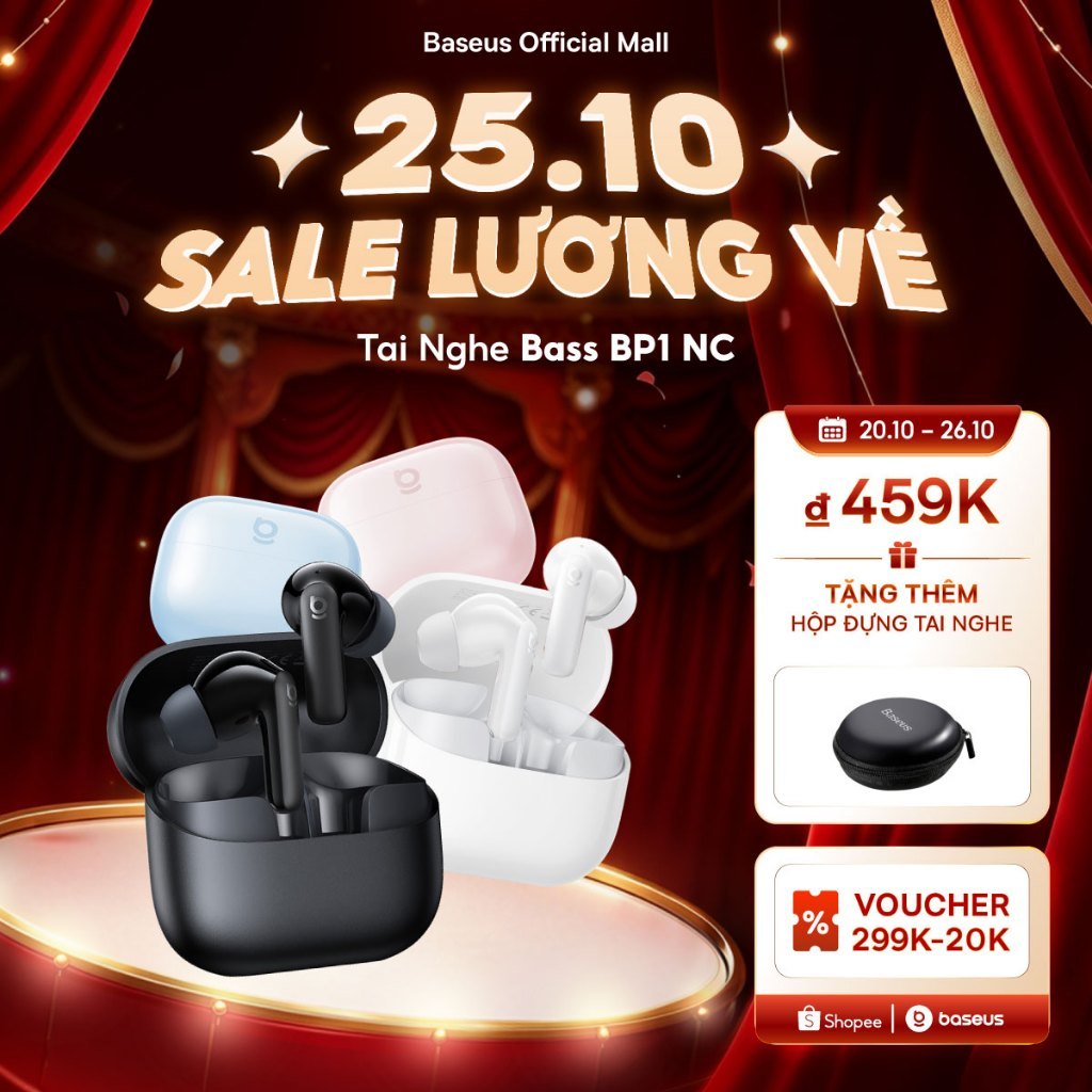 [Hàng mới về] Tai nghe chống ồn Baseus Bass BP1 NC Super Bass Bluetooth 6.0 41H Tuổi thọ pin dài
