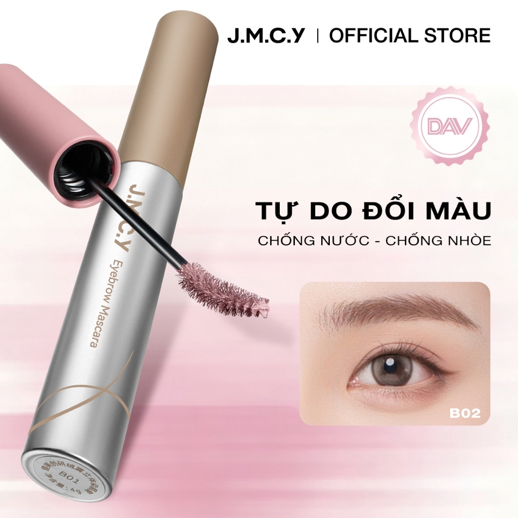 JMCY Mascara Lông Mày Nhiều Màu – Kết Cấu Nhung Mịn, Bền Màu 12 Giờ, Chống Nước Chống Mồ Hôi, Định Hình Tự Nhiên, Tặng Cọ Chải