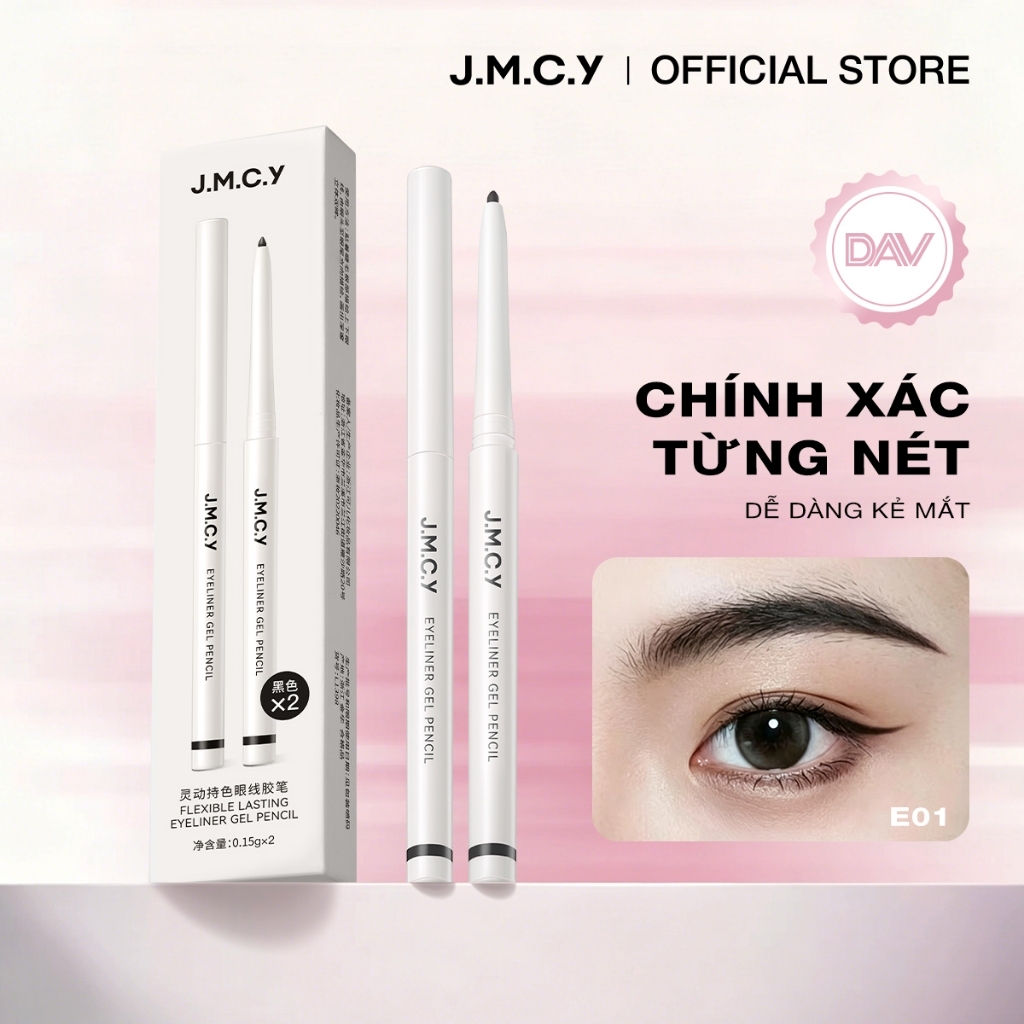 J.M.C.Y Bút Kẻ Mắt Gel Chính Hãng | Chống Nước Chống Dầu Không Lem Lâu Trôi 12h Lướt Mịn Ngòi 2mm