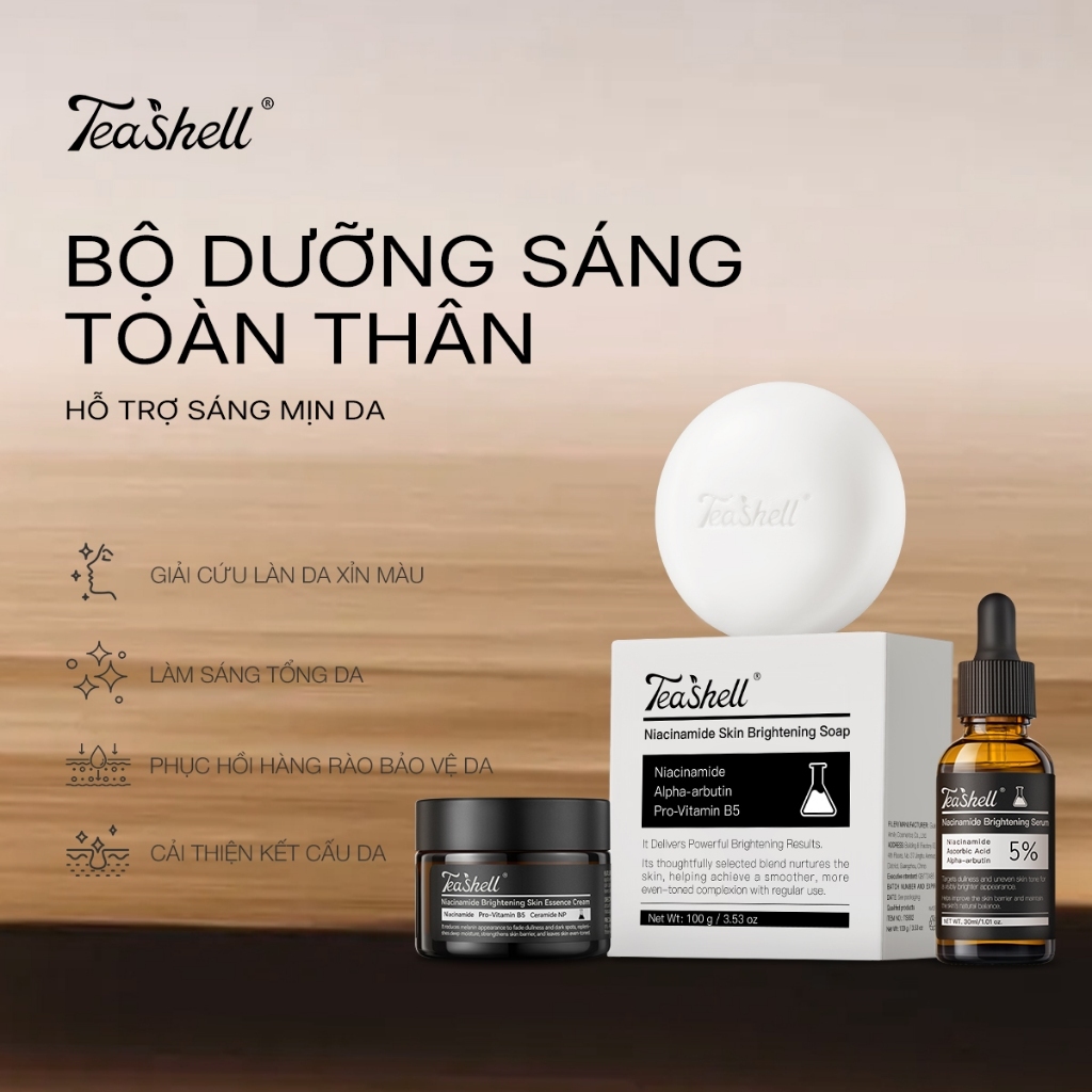 Teashell Kem làm sáng da vỏ trà Niacinamide 3 × - Rescue Dell Skin 50ML