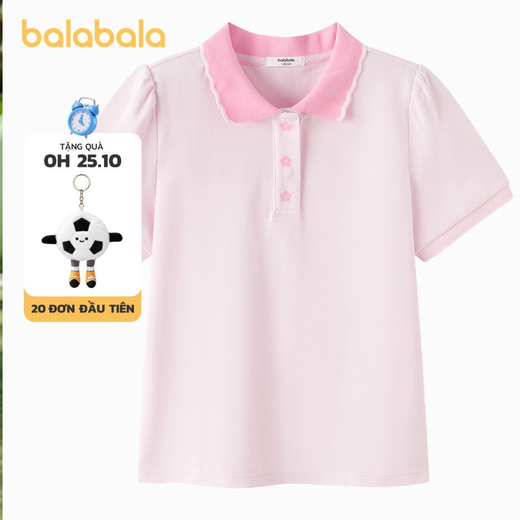 Balabala 2026 Mùa Hè Mới Bé Gái Ngọt Ngào Áo Sơ Mi Thời Trang Top Phong Cách Đáng Yêu Quần Áo Polo Áo Sơ Mi Đẹp Cho Bé Gái Hàng Ngày Mặc Đi Học Đảng Du Lịch Thời Trang Quần Áo Ngọt Ngào