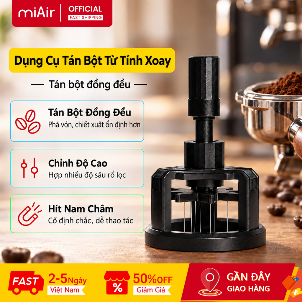 MiAir Kim Rải Bột Cà Phê 51MM / 58MM Kim Siêu Mảnh 0.25MM Phân Phối Bột Đều Kim Rải Bột Cà Phê