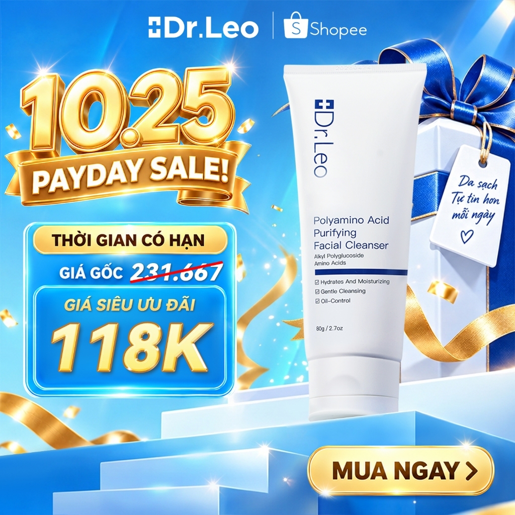 Sữa Rửa Mặt Dr.Leo Giúp Làm Sạch Sâu, Hỗ Trợ Giảm Mụn, Không Khô Da 80g