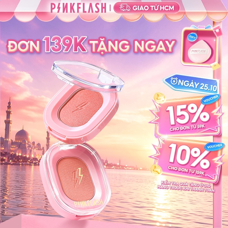 Phấn má hồng PINKFLASH trang điểm làm đẹp 11 màu tùy chọn 30g