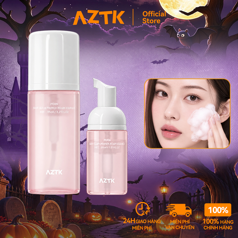 AZTK Kem Lót Dạng Bọt 2in1 Dưỡng Ẩm Kiềm Dầu, Mask Sủi Bọt Trước Makeup Trang Điểm Cho Da Mịn Sáng 30/95ML