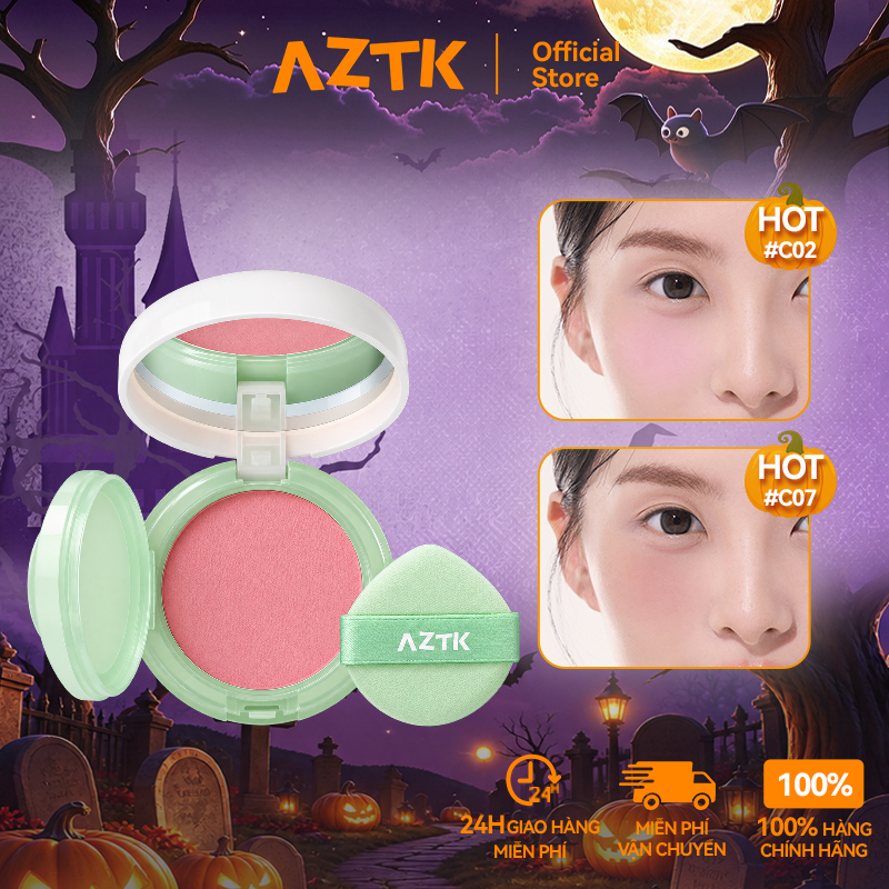 AZTK Má Hồng Kem Tự Nhiên Không Thấm Nước Lâu Trôi Kem Mềm 4g