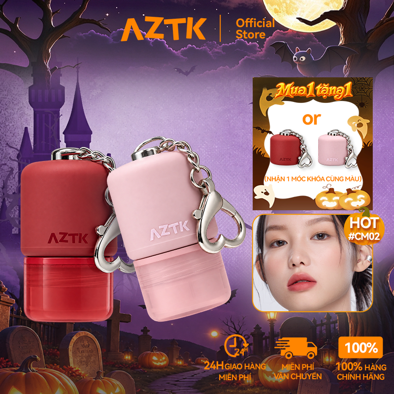 AZTK Son Bóng Lip Tint Căng Bóng Mềm Môi Ẩm Mượt Lâu Trôi Không Bết Dính 5g