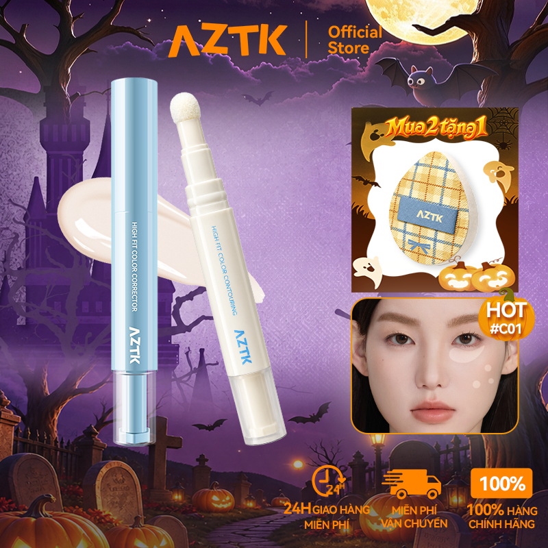 AZTK Kem Che Khuyết Điểm Concealer Tự Nhiên Lâu Trôi Mịn Đẹp Không Cộm 4.6g