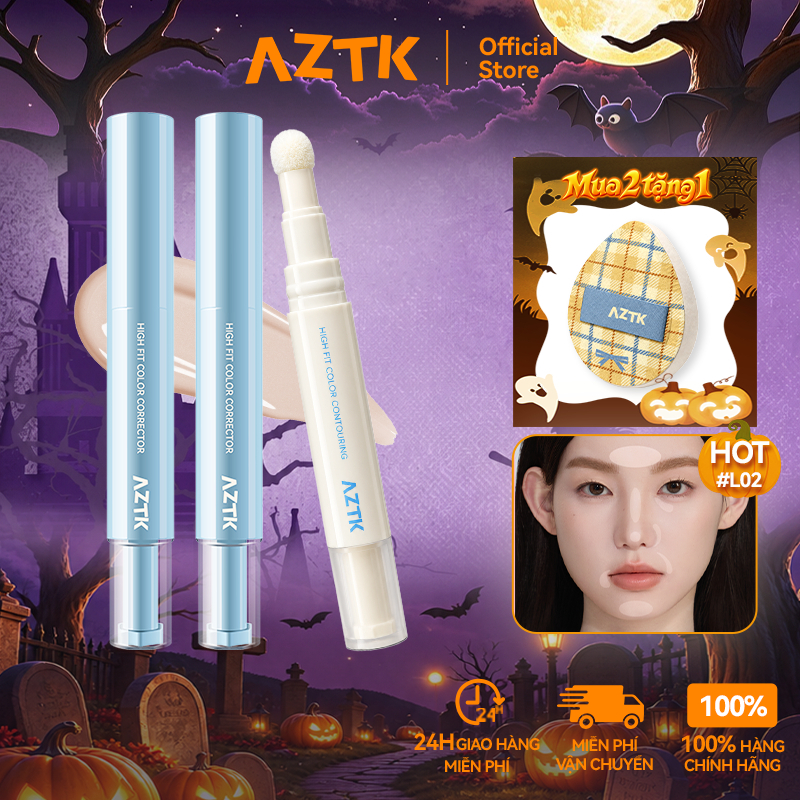 AZTK Kem Che Khuyết Điểm Concealer Tự Nhiên Lâu Trôi Mịn Đẹp Không Cộm 4.6g