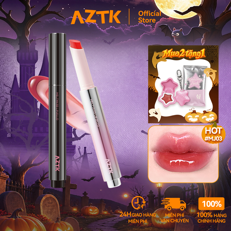 AZTK Son Thỏi Bóng Căng Bóng Mềm Môi Ẩm Mượt Tự Nhiên Màu Đẹp 1.9g