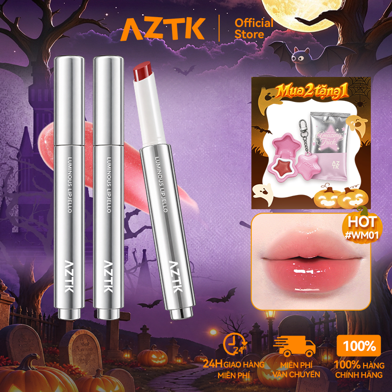 AZTK Son Thỏi Bóng Căng Bóng Mềm Môi Ẩm Mượt Tự Nhiên Màu Đẹp 1.9g