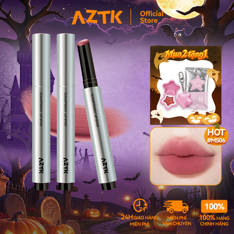 AZTK Son Thỏi Lì Matte Nhung Mềm Môi Lâu Trôi Không Khô Môi 1.8g