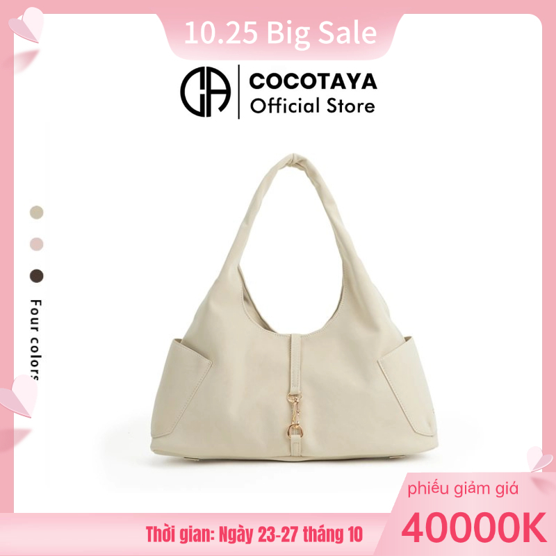 (COCOTAYA) Túi đeo nách nữ mặt trăng mới phong cách cổ điển, dung tích lớn nhiều ngăn, nách một vai sử dụng kép F