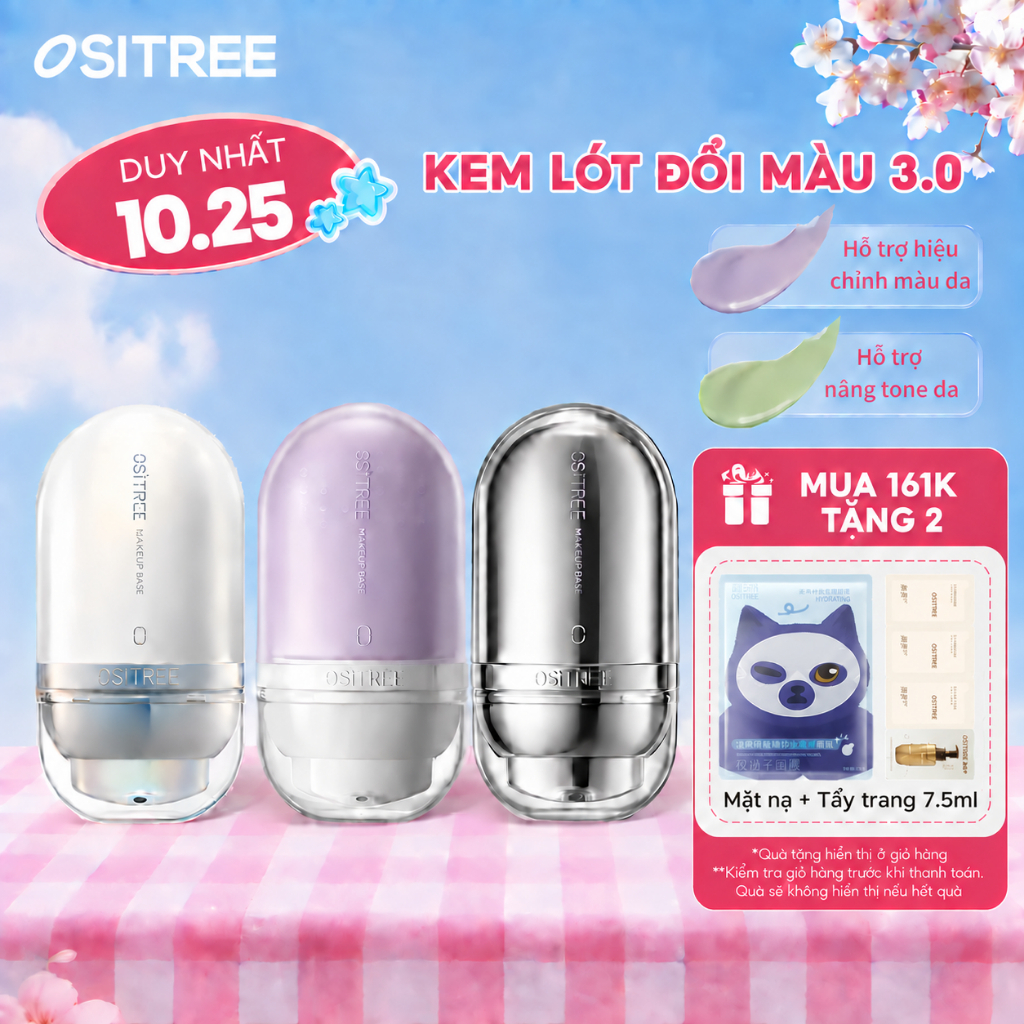 OSITREE Face Primer Trang điểm BasePrier lsolation Kem dưỡng ẩmHydrating Bright Kem che khuyết điểm Toneup25g