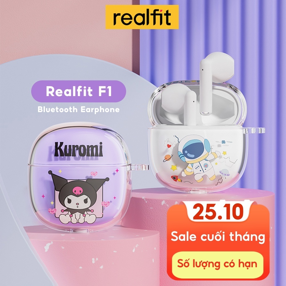 【Livestream】Tai nghe Bluetooth Realfit F1 có Mic Chất lượng âm thanh tuyệt vời Phát lại 5 giờ