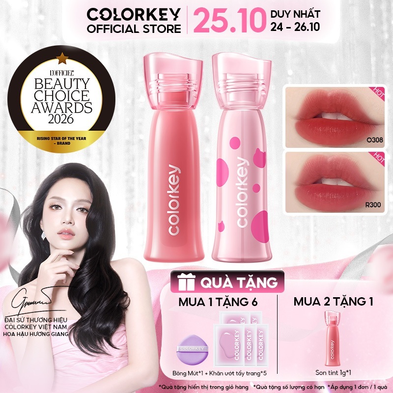 [MUA 2 NHẬN 3] Son Tint Lì COLORKEY Watery Tint, Bền Màu Lâu Trôi, Dưỡng Ẩm Không Dính 2.5g
