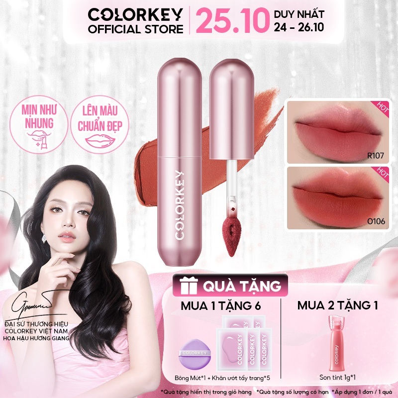 Son Bùn Lì Mịn Dễ Tán COLORKEY, Không Khô Môi, Che Phũ Rảnh Môi 2g