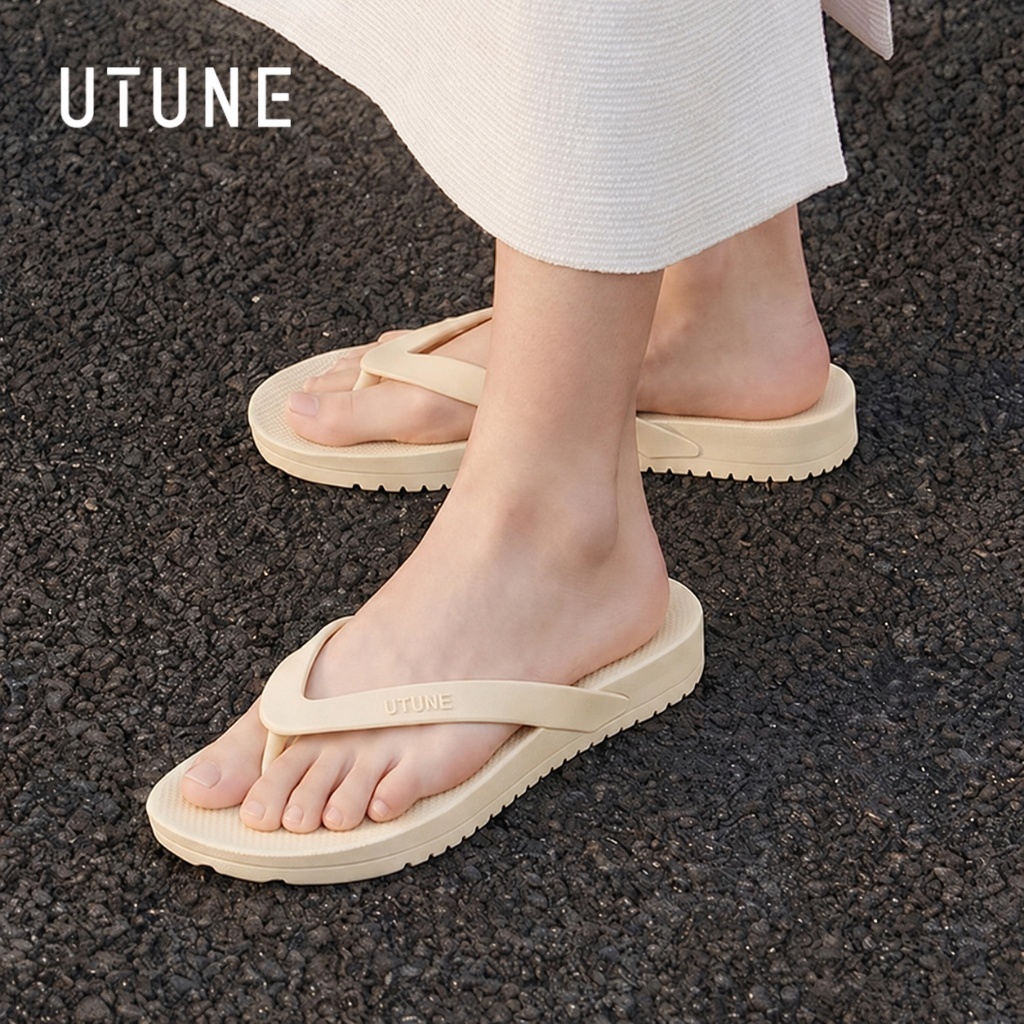 UTUNE Dép xỏ ngón có hỗ trợ vòm chân, dép xỏ ngón đi biển dành cho nữ, chất liệu EVA, chống trơn trượt, dép đế bằng thoải mái dành cho cả nam và nữ.