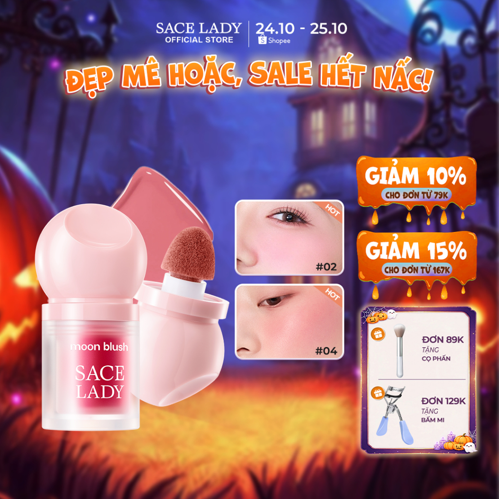 kem má hồng lười SACE LADY, lâu trôi, không thấm nước, dễ áp dụng, đa năng để trang điểm mặt 3.8g