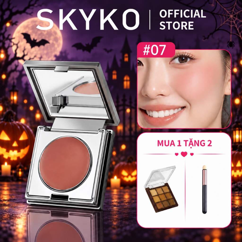SKYKO Má hồng kem Son bóng 3 Trong 1 Blush Cream 6 Màu