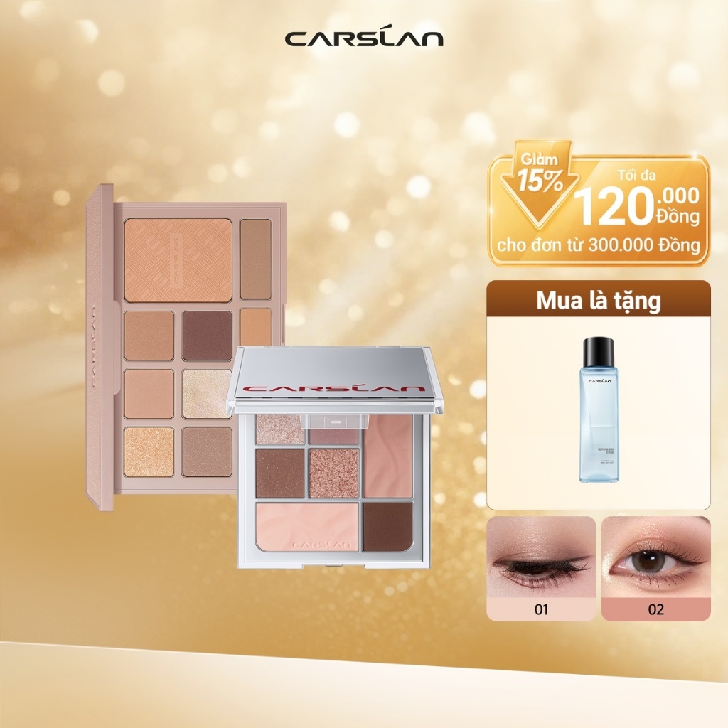 Bảng Phấn Mắt Carslan 10 Màu Trang Điểm Đa Chức Năng Phấn Má Hồng Phấn Bắt Sáng Tạo Khối Người mới bắt đầu phải mua 12g