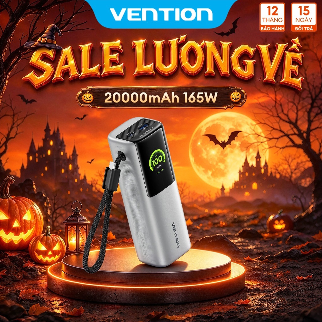 【Hàng mới 2026】Vention Sạc dự phòng 10000mAh có dây đeo và cáp Type-C tích hợp sạc nhanh 22.5W hoàn hảo cho du lịch bảo hành chính hãng Dùng được cho IPhone, Samsung, Xiaomi, Vi… – ảnh mô tả chi tiết 9