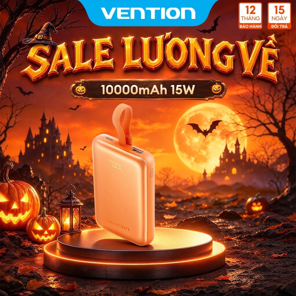 【Hàng mới 2026】Vention Sạc dự phòng 10000mAh có dây đeo và cáp Type-C tích hợp sạc nhanh 22.5W hoàn hảo cho du lịch bảo hành chính hãng Dùng được cho IPhone, Samsung, Xiaomi, Vi… – ảnh mô tả chi tiết 10