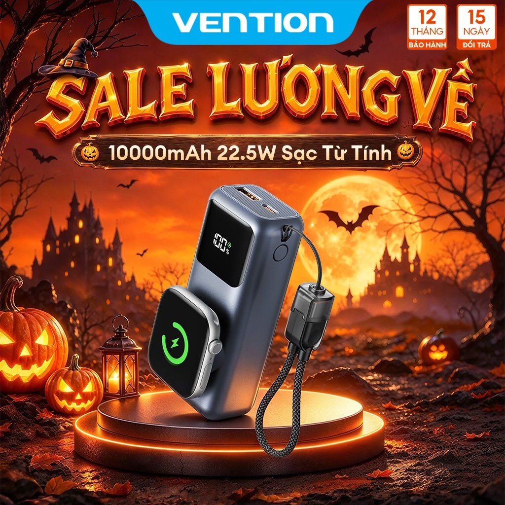 【Hàng mới 2026】Vention Sạc dự phòng 10000mAh có dây đeo và cáp Type-C tích hợp sạc nhanh 22.5W hoàn hảo cho du lịch bảo hành chính hãng Dùng được cho IPhone, Samsung, Xiaomi, Vi… – ảnh mô tả chi tiết 6