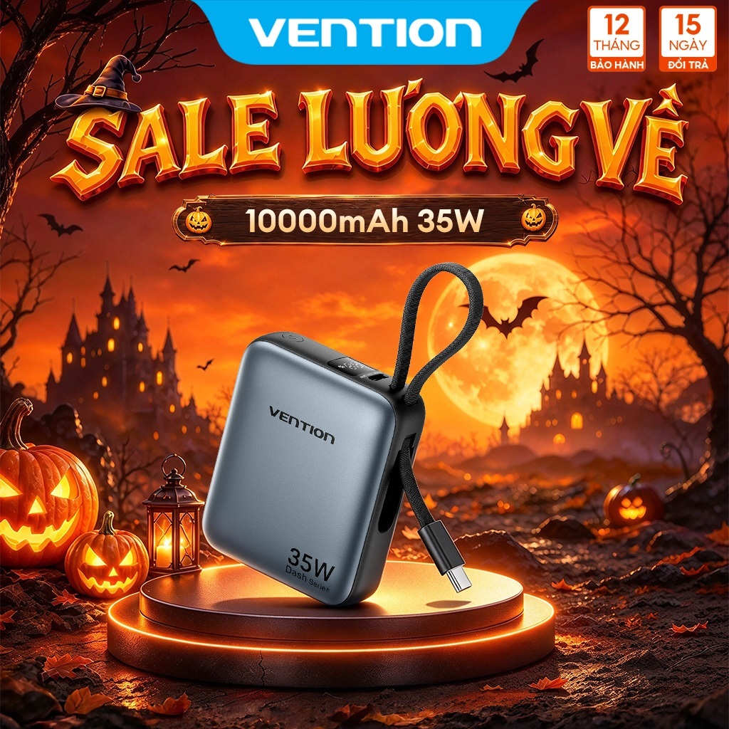 【Hàng mới 2026】Vention Sạc dự phòng 10000mAh có dây đeo và cáp Type-C tích hợp sạc nhanh 22.5W hoàn hảo cho du lịch bảo hành chính hãng Dùng được cho IPhone, Samsung, Xiaomi, Vi… – ảnh mô tả chi tiết 7