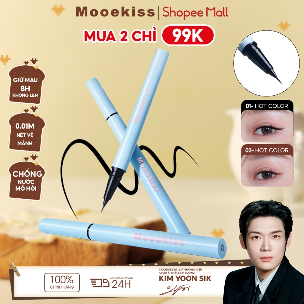 [NEW]Kẻ Mắt Nước Mooekiss 0.5ml, Chống Nước Mồ Hôi, Không Lem, Lâu Trôi, Dễ Kẻ Cho Người Mới,Chống Nước, Lâu Trôi, Không Lem, Khô Nhanh,Siêu Mảnh